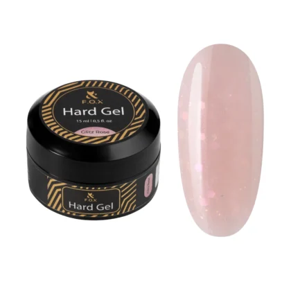 Gel ongles - F.O.X Hard gel Glitz Rose, 15 ml chez Rusk Nails