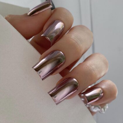 Chrome nude - Chrome Nude 3 chez Rusk Nails